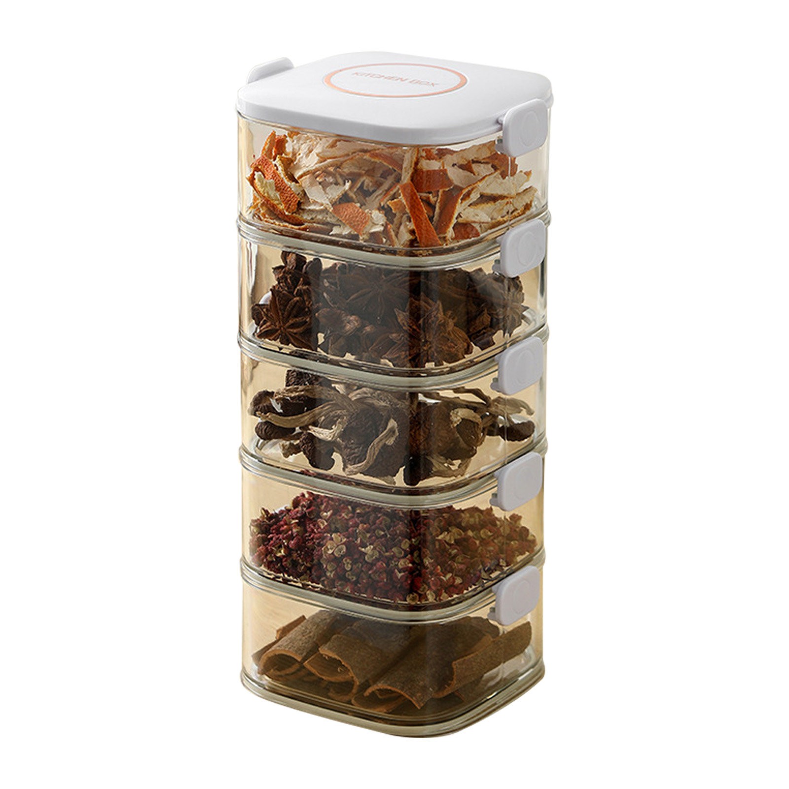 Sudar Storage Rack Modular Condiment Rack with Sealed Jars - 12-Pod Spice Organization ...